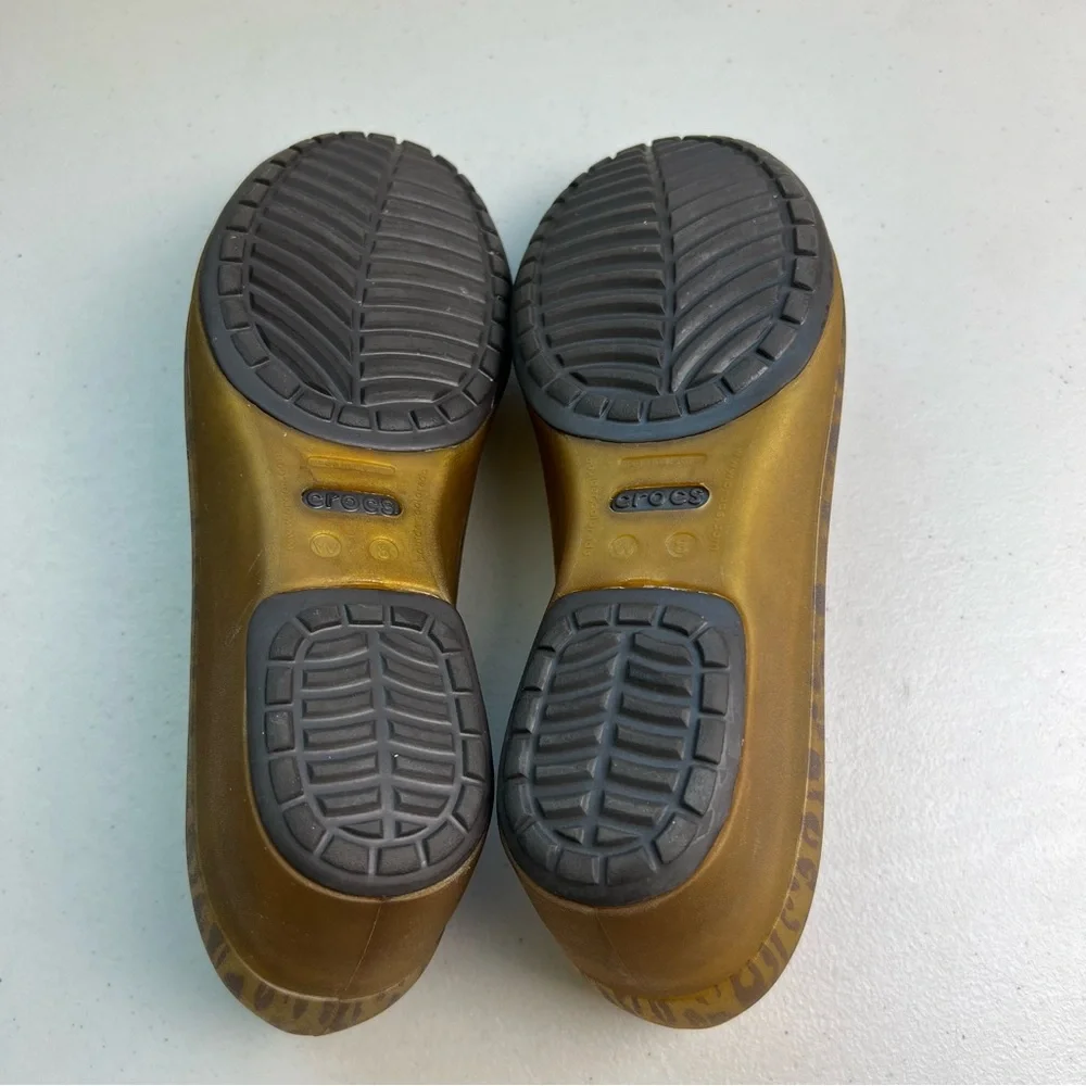 Crocs Carlisa Animal Print Wedge Size Women’s 8 Shoe